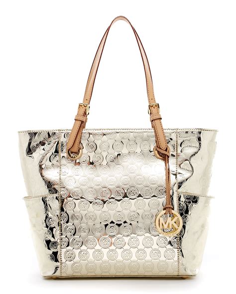 michael kors pale gold tote|Michael Kors gold handbag sale.